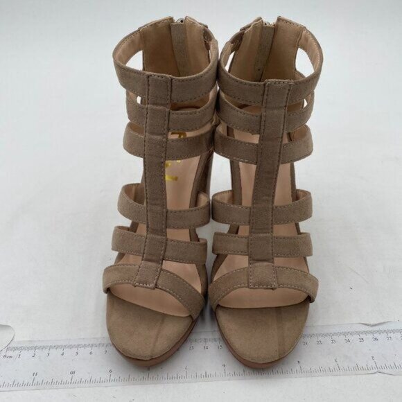 FSJ Grey Chunky High Heel Sandals Open Toe T-Strap Cutout Dress Party Prom Shoes - Picture 3 of 8